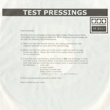 Testpressing #007