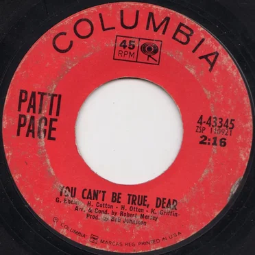 You Can’t Be True, Dear / Who’s Gonna Shoe My Pretty Little Feet