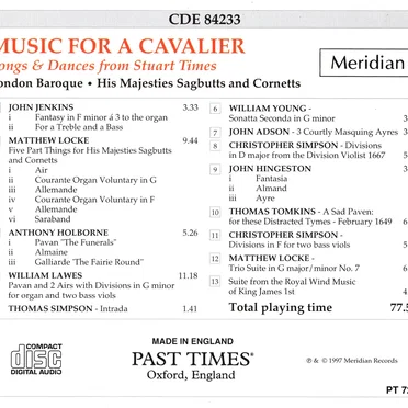 Music For A Cavalier: Songs & Dances from Stuart Times