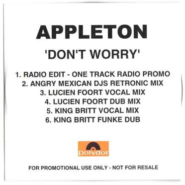Don't Worry by Appleton - album cover