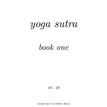 Yoga Sutra - Book One