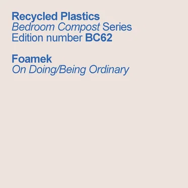On Doing/Being Ordinary by Foamek - album cover