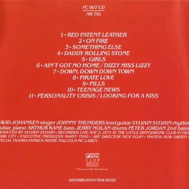 Live in NYC, 1975: Red Patent Leather