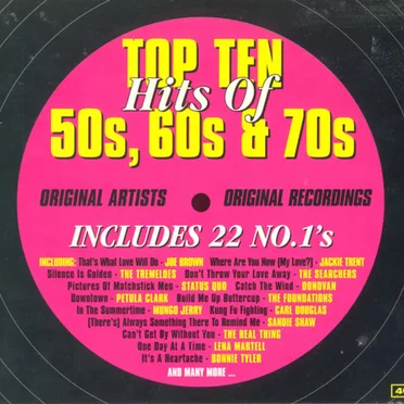 Top Ten Hits of the 50s, 60s & 70s by Various Artists - album cover
