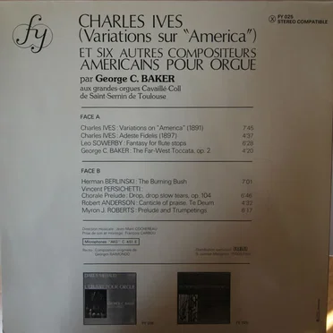 Variations sur « America » et six autres compositeurs américains pour orgue