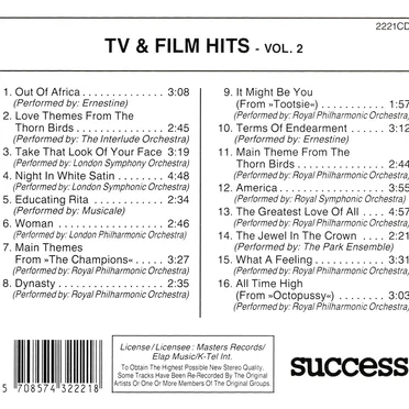 TV & Film Hits - Vol. 2 by Various Artists - album cover