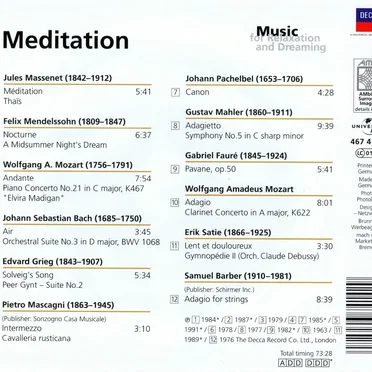 Meditation: Music for Relaxation and Dreaming by Various Artists - album cover