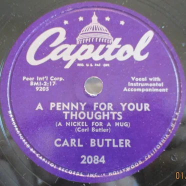 A Penny for Your Thoughts by Carl Butler - album cover