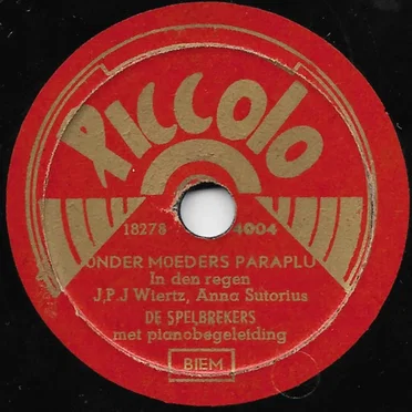Onder moeders paraplu (In den regen) / Hannes loopt op klompen (Koppig) by De Spelbrekers - album cover