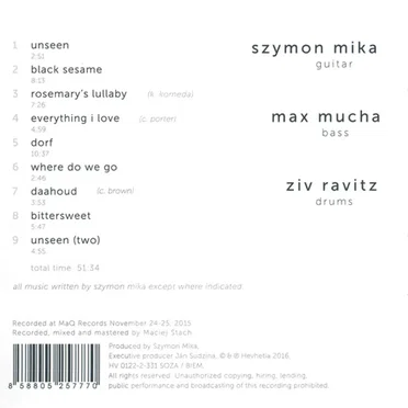 Unseen by Szymon Mika Trio - album cover