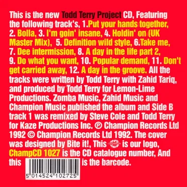 Todd Terry Project CD by The Todd Terry Project - album cover