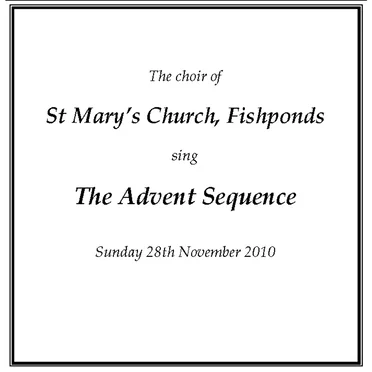 Advent Sequence 2010