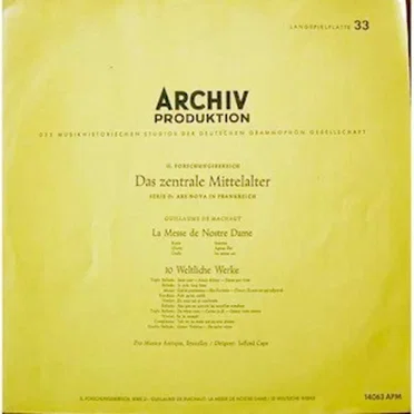 La Messe De Notre Dame / 10 Weltliche Werke