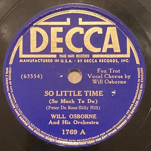 So Little Time / Let Me Borrow an Hour of To-Morrow
