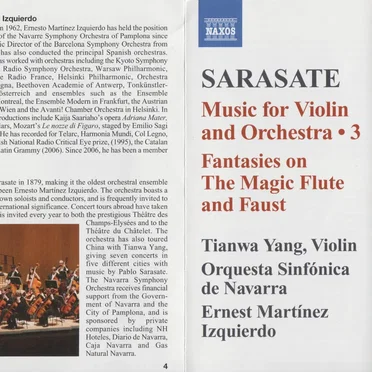 Music for Violin and Orchestra 3: Fantasies on The Magic Flute and Faust