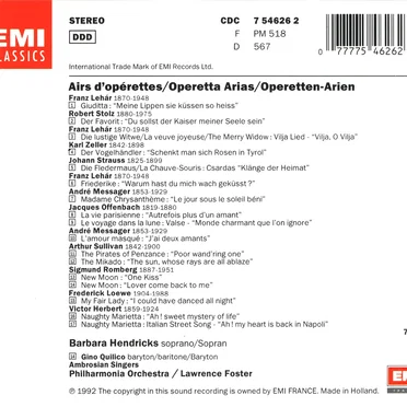 Airs d'opérettes / Operetta Arias / Operetten-Arien