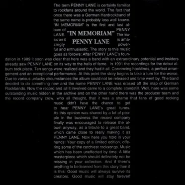 In Memoriam by Penny Lane - album cover