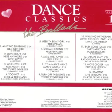 Dance Classics: The Ballads, Volume 1 by Various Artists - album cover