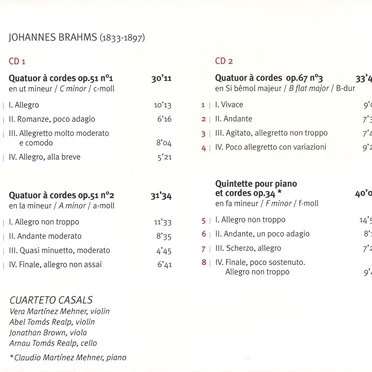 The String Quartets / Piano Quintet, op. 34