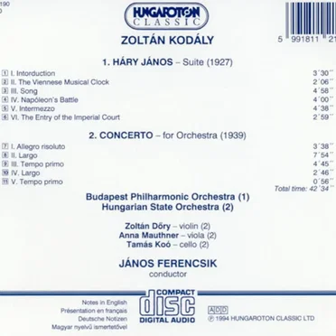 Háry János Suite - Concerto for Orchestra