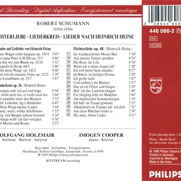 Lieder Auf Gedichte Von Heinrich Heine / Liederkreis Op. 24 / Dichterliebe Op. 48