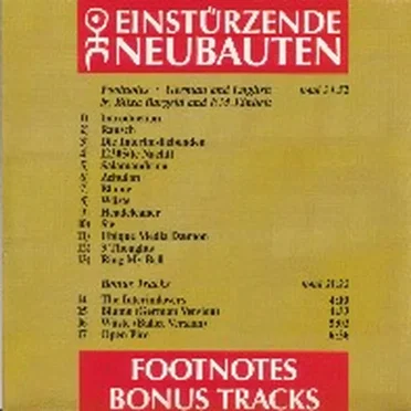 Footnotes & Bonus Tracks by Einstürzende Neubauten - album cover
