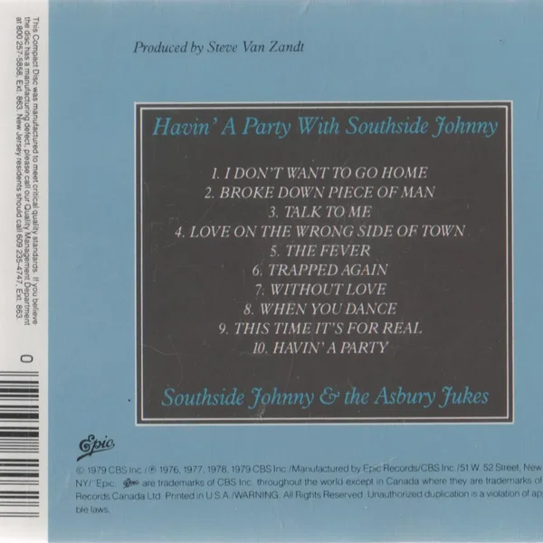Havin’ a Party With Southside Johnny