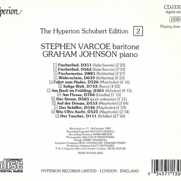 The Hyperion Schubert Edition, Volume 2: Schubert's Water Songs
