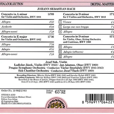 Concertos for Violin BWV 1041 & 1042, Concerto for Two Violins BWV 1043, Concerto for Violin & Oboe BWV 1060