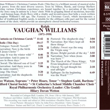 Hodie (Christmas Cantata) / Fantasia on Christmas Carols