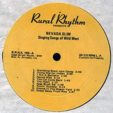 Singing Songs of Wild West by Nevada Slim - album cover
