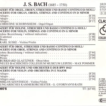 Concerti für Orgel, Oboe, Violine