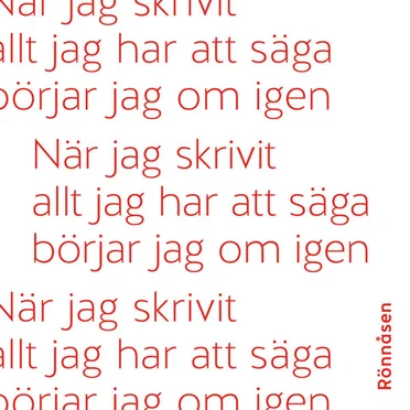 När jag skrivit allt jag har att säga börjar jag om igen